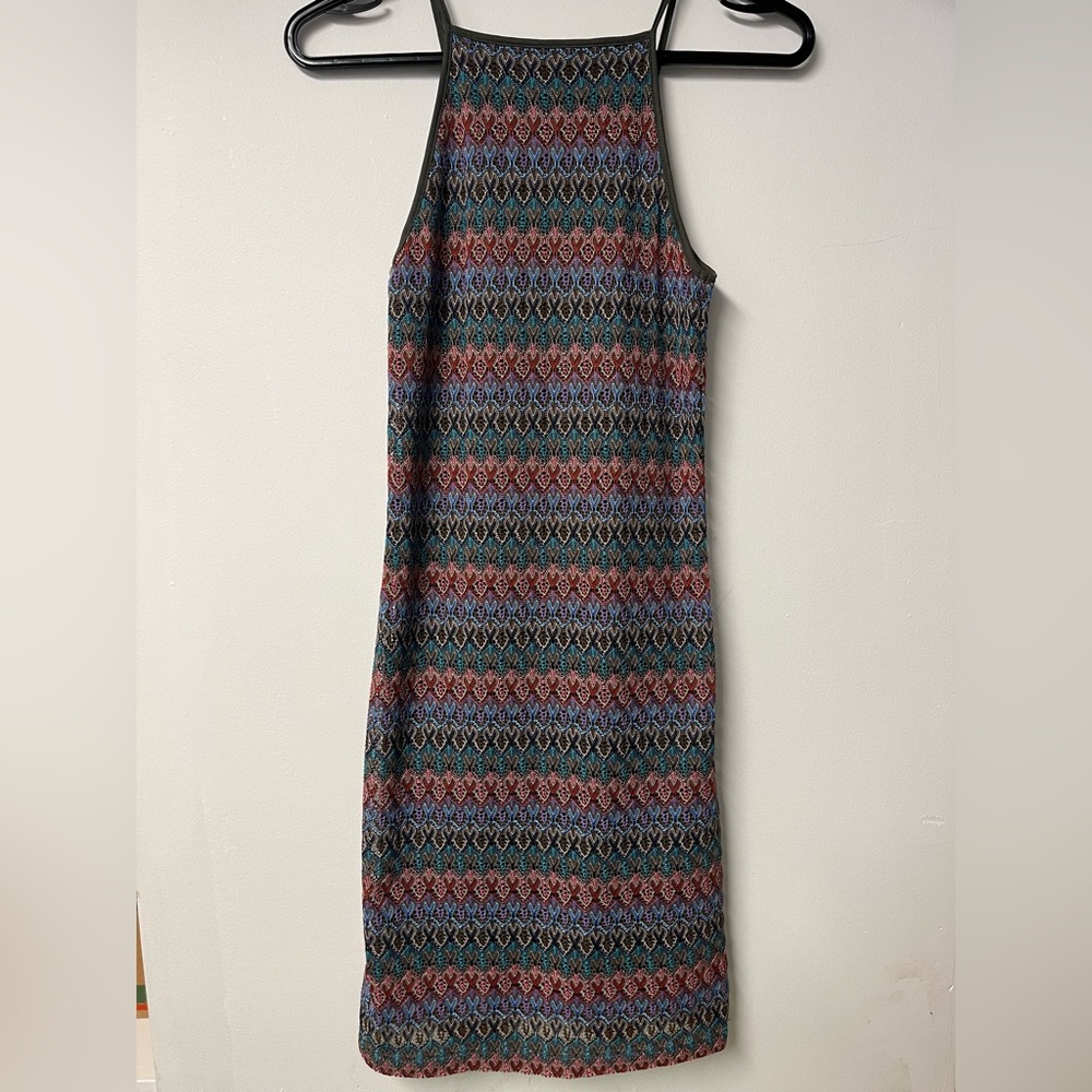 Elegant Multicolor Patterned Maxi Dress